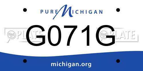 G071G Michigan License Plate