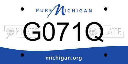 G071Q Michigan License Plate