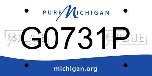 G0731P Michigan License Plate