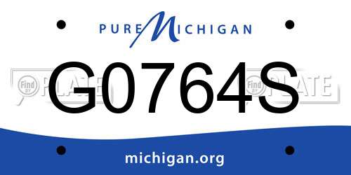 G0764S Michigan License Plate