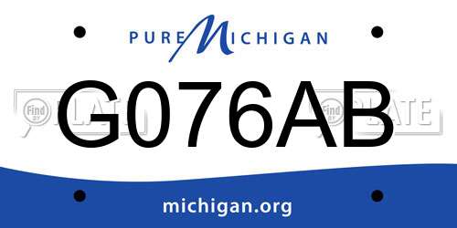 G076AB Michigan License Plate