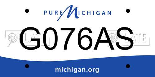 G076AS Michigan License Plate