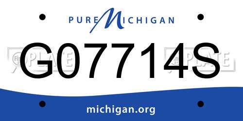 G07714S Michigan License Plate
