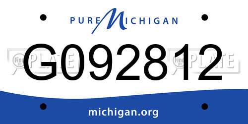 G092812 Michigan License Plate