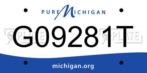 G09281T Michigan License Plate