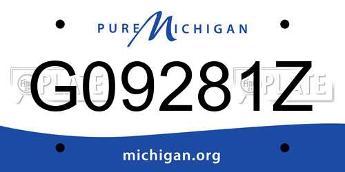 G09281Z Michigan License Plate