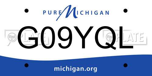 G09YQL Michigan License Plate