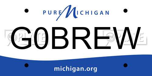 G0BREW Michigan License Plate