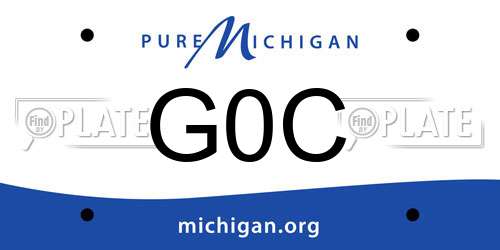 G0C Michigan License Plate
