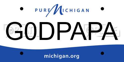 G0DPAPA Michigan License Plate