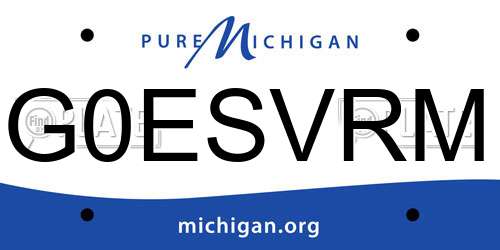 G0ESVRM Michigan License Plate