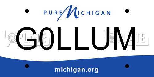 G0LLUM Michigan License Plate