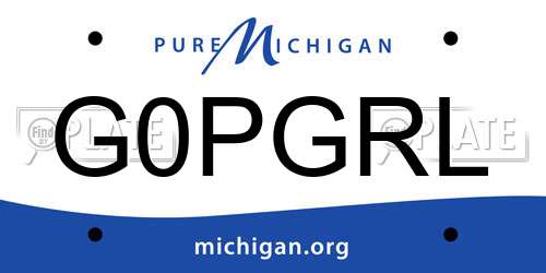 G0PGRL Michigan License Plate