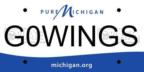 G0WINGS Michigan License Plate