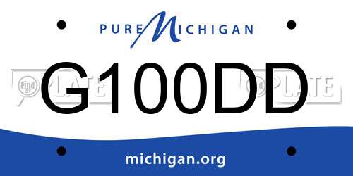 G100DD Michigan License Plate