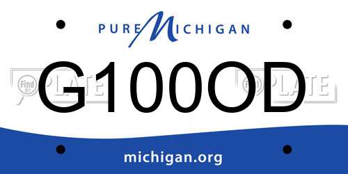 G100OD Michigan License Plate