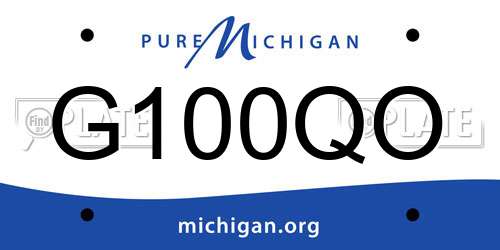 G100QO Michigan License Plate