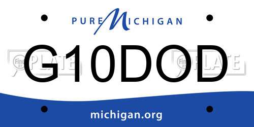 G10DOD Michigan License Plate