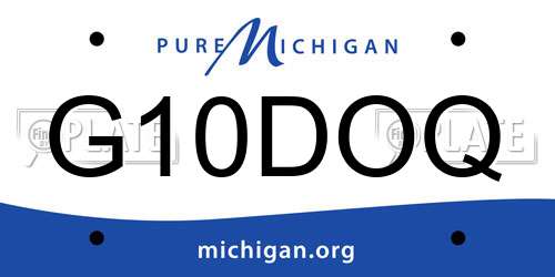 G10DOQ Michigan License Plate