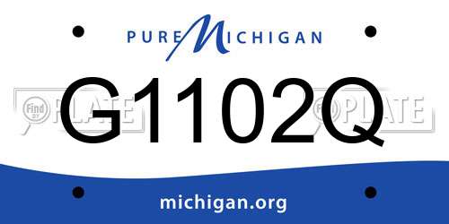 G1102Q Michigan License Plate
