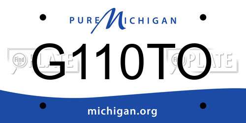 G110TO Michigan License Plate