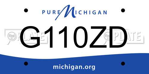 G110ZD Michigan License Plate