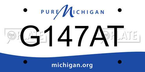 G147AT Michigan License Plate