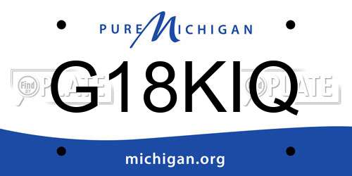 G18KIQ Michigan License Plate