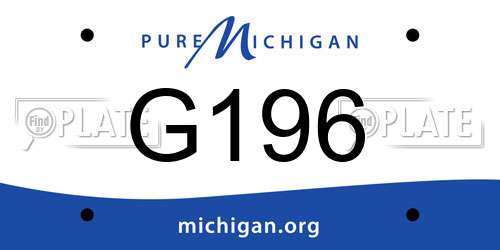 G196 Michigan License Plate