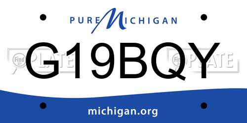 G19BQY Michigan License Plate