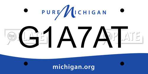 G1A7AT Michigan License Plate