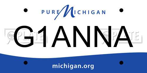 G1ANNA Michigan License Plate
