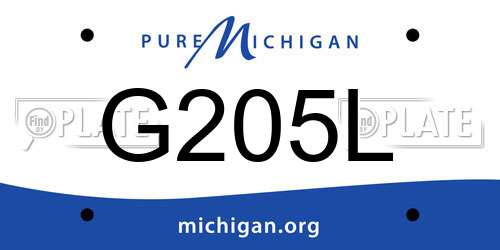 G205L Michigan License Plate