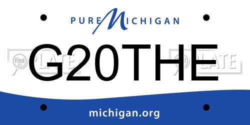 G20THE Michigan License Plate