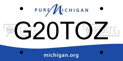 G20TOZ Michigan License Plate