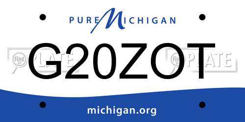 G20ZOT Michigan License Plate