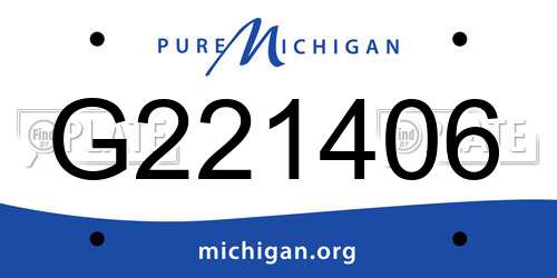 G221406 Michigan License Plate