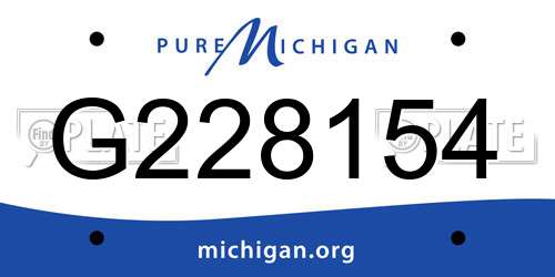 G228154 Michigan License Plate