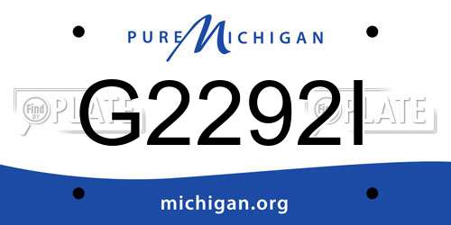 G2292I Michigan License Plate