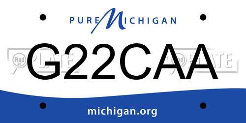 G22CAA Michigan License Plate
