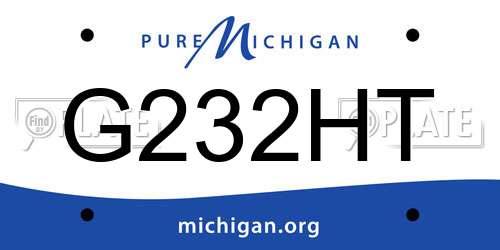 G232HT Michigan License Plate