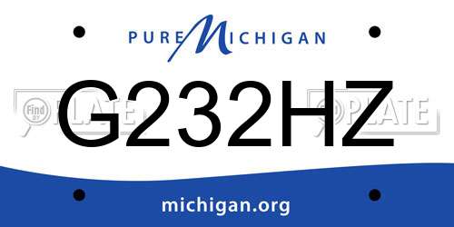G232HZ Michigan License Plate