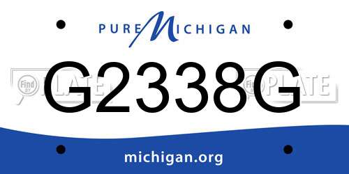 G2338G Michigan License Plate