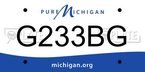 G233BG Michigan License Plate