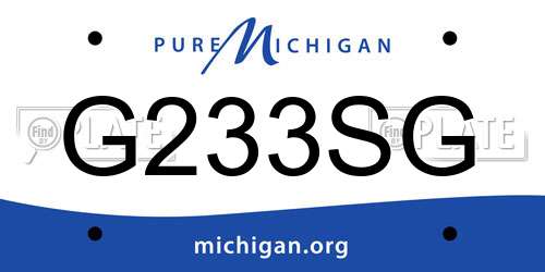 G233SG Michigan License Plate