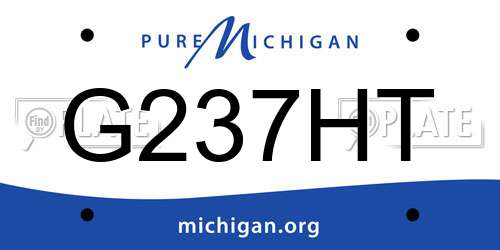 G237HT Michigan License Plate