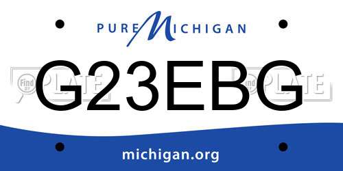 G23EBG Michigan License Plate