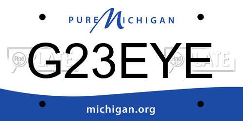 G23EYE Michigan License Plate