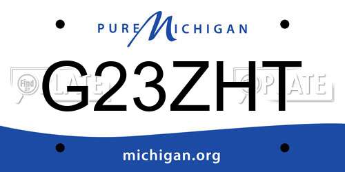 G23ZHT Michigan License Plate