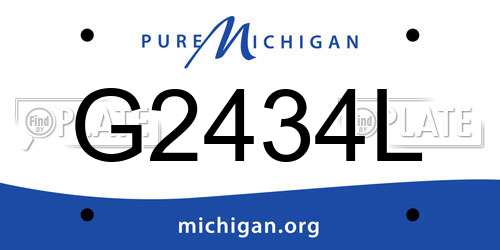 G2434L Michigan License Plate